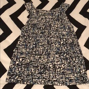 Ann Taylor Black White Teal Tank